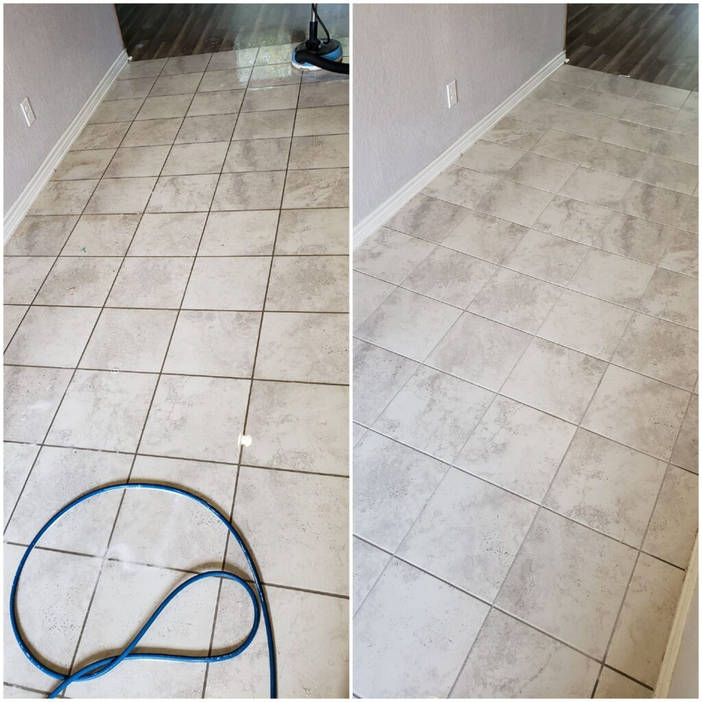 before and after tile grout cleaning