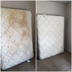 before and after on removing urine from mattress